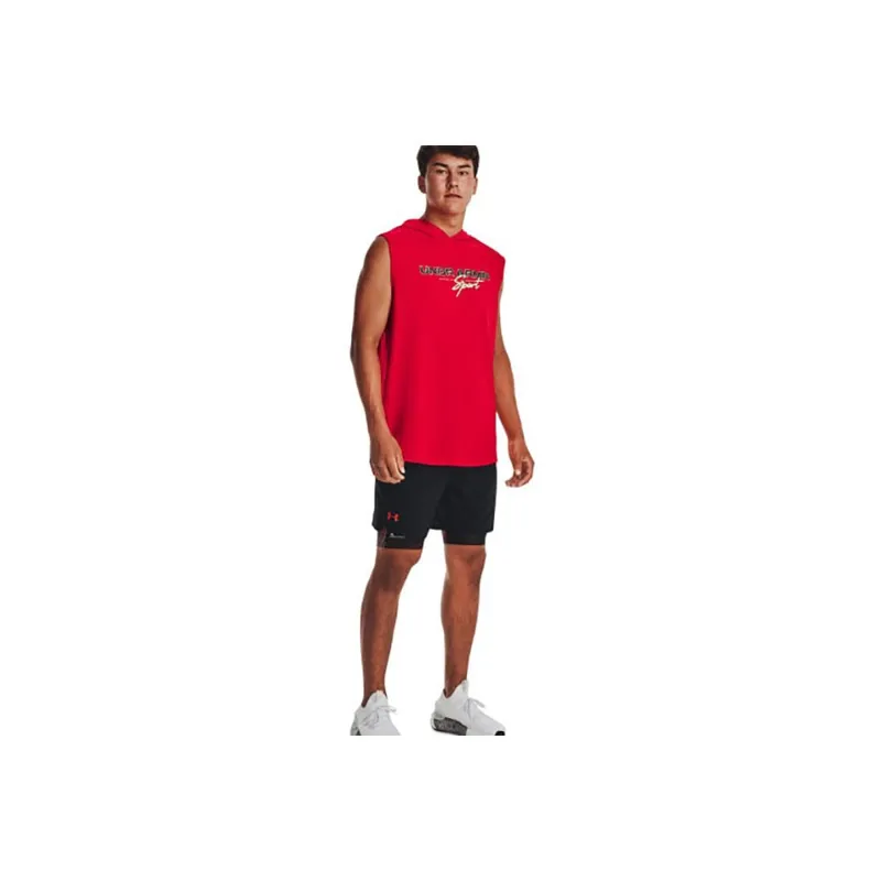 Under Armour Men's UA Mesh Sport Sleeveless Hoodie Red-5